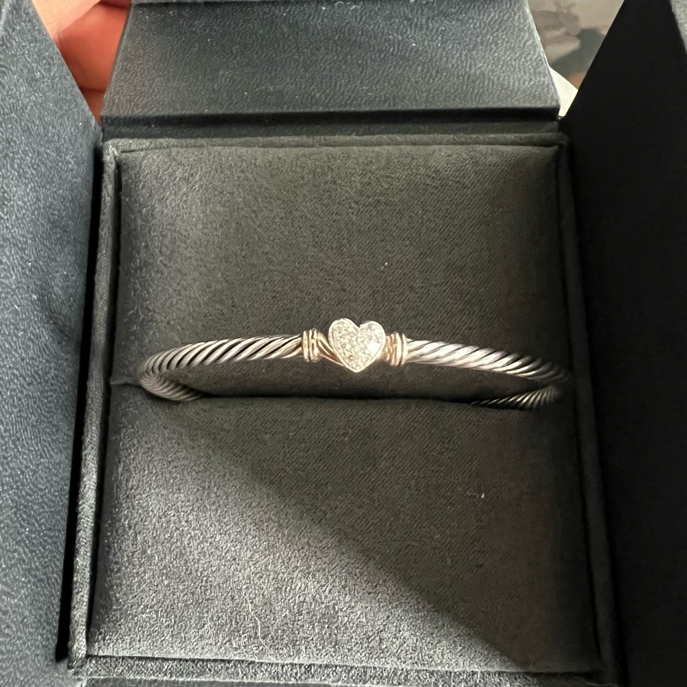 David Yurman Classic Cable Heart Station Bracelet